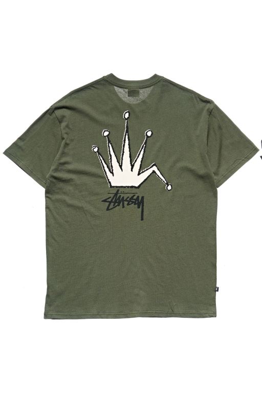 Stussy Mens Crown SS T Shirt Green - YWFCE1479